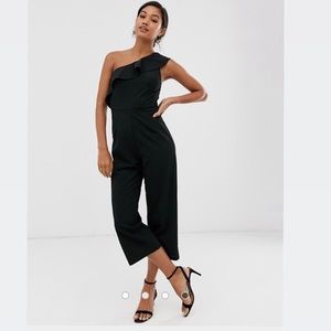 Black one shoulder jumpsuit - small